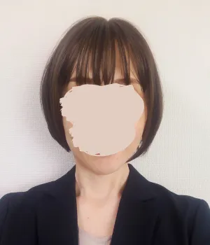 プリシラナチュラルぱっつんバングス着用画像正面から