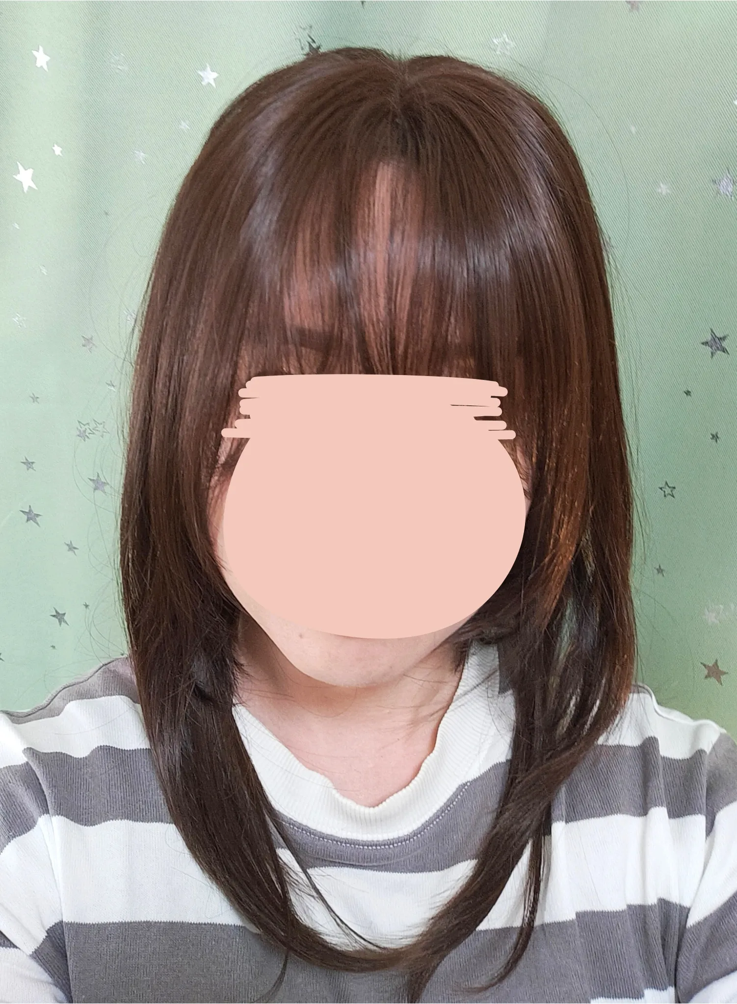 ピンクエイジの手植えヘアピース/到着時の長さ