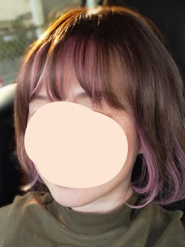 ブライトララの人毛MIX医療用ウィッグにゃんた着用画像