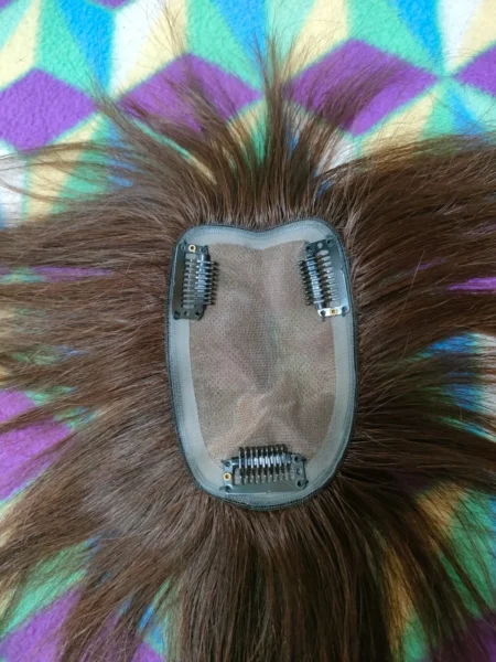 ブライトララの人毛100％総手植えナチュレトップヘアピース単独画像(裏面)