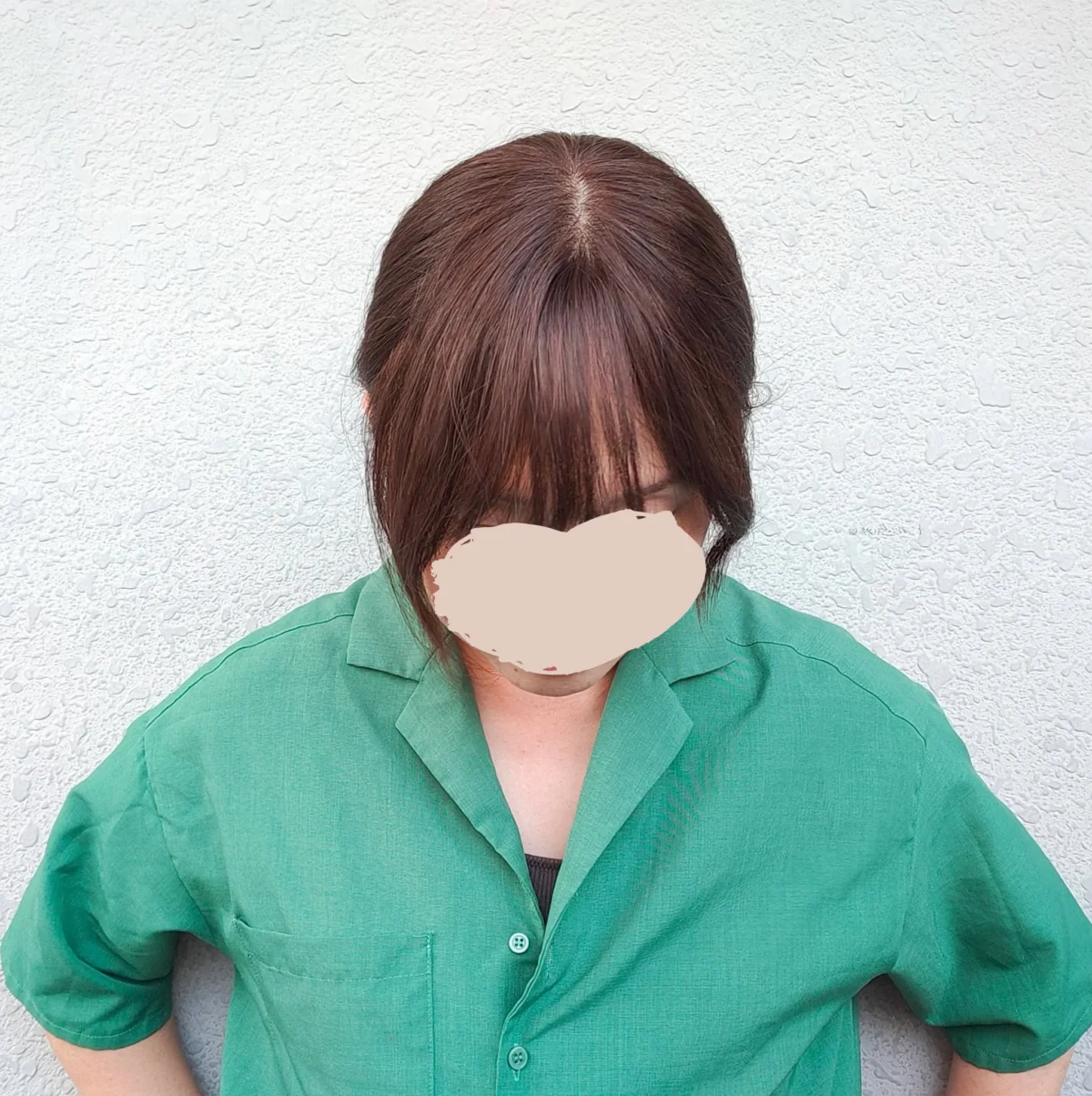 私元気の人毛100％ヘアピース(二重構造引き抜き総手植え製)