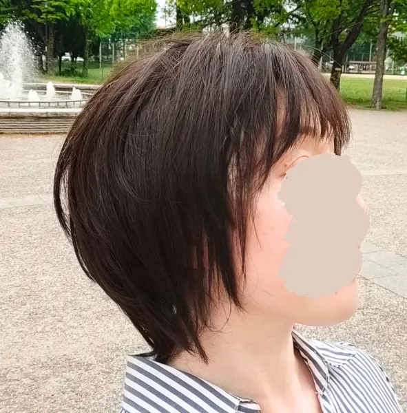 人毛MIXサラ屋外右から